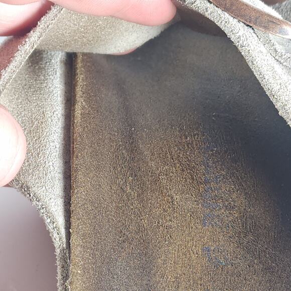 Birkenstock Men's Arizona EU43 US10 Taupe Suede 2 Strap Slide Sandals Shoes - Picture 11 of 16